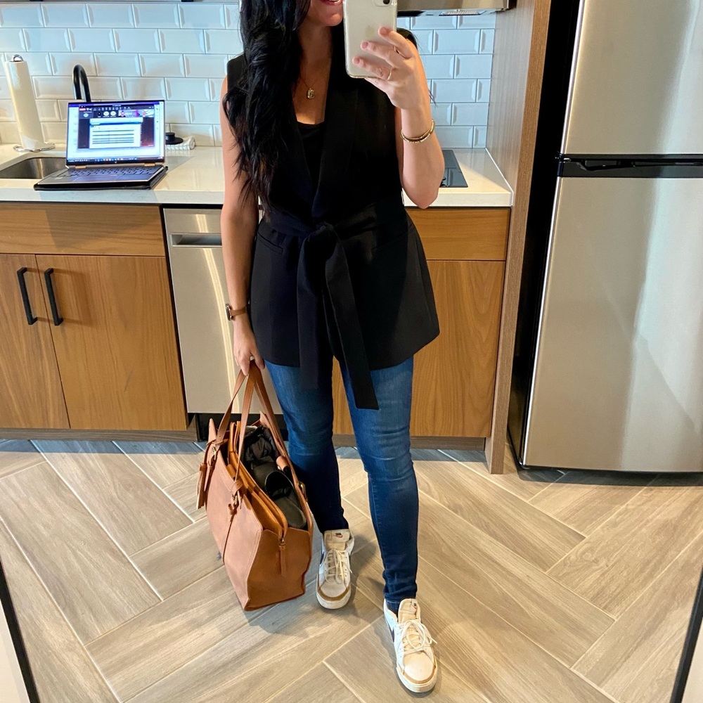 ZARA Black Sleeveless Blazer